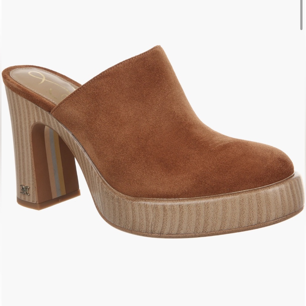 Sam Edelman Brown Suede Platform Mules